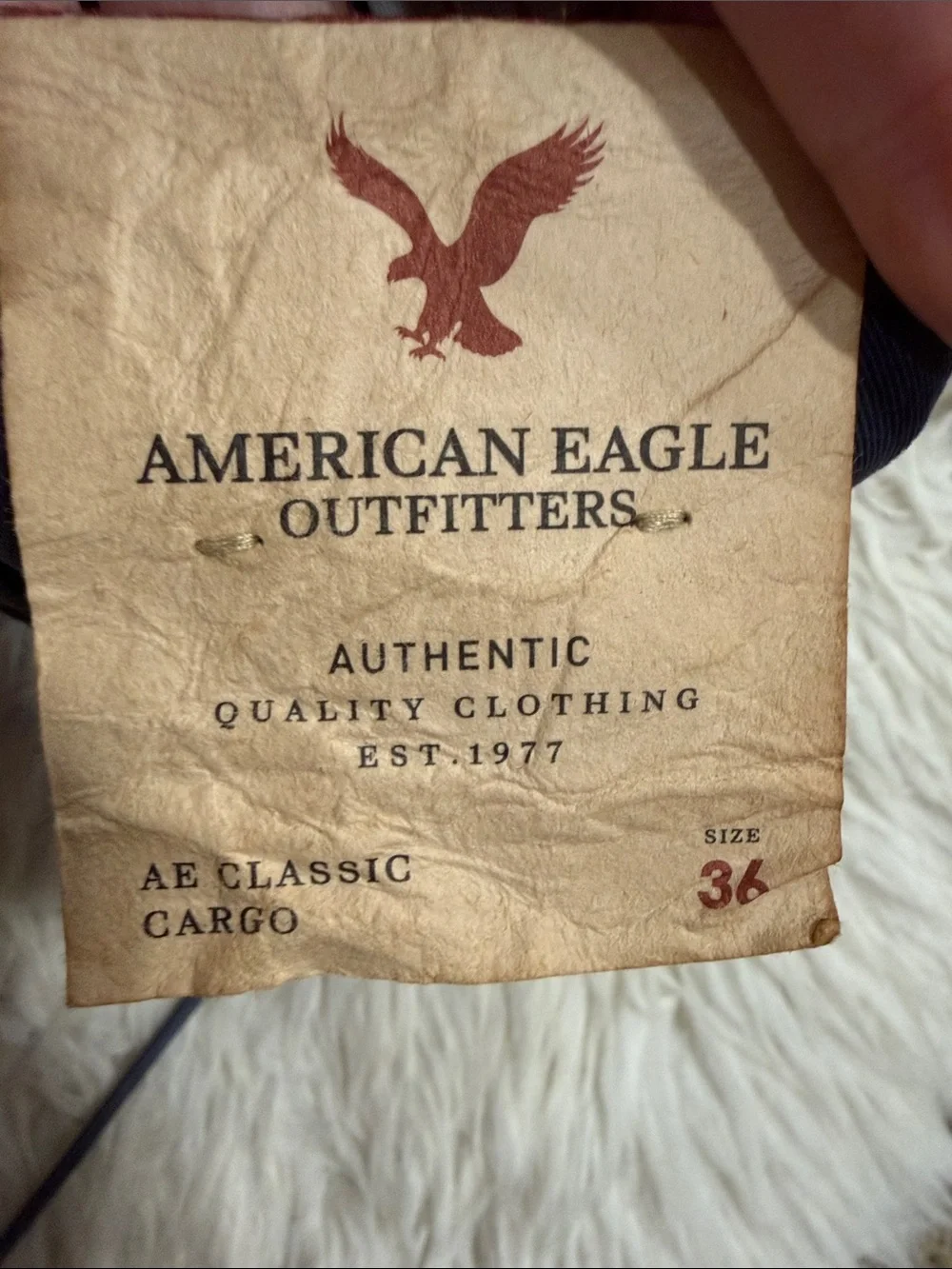 Y2K Vintage American Eagle Navy Blue Classic Cargo Distressed Shorts Size 36 NWT
